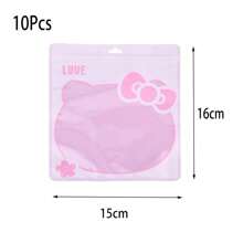 Sanrio 10Pcs Sanrio Hello Kitty Ziplock Bag Ornament Makeup Packing Plastic Seal Bag Nail Art Packaging Bags