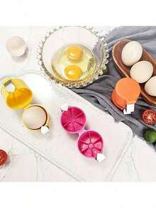 3pcs/Set Easy Egg Separator - Fast Peeler And Yolk Separator, Kitchen & Baking Essential - Multicolor - View 4