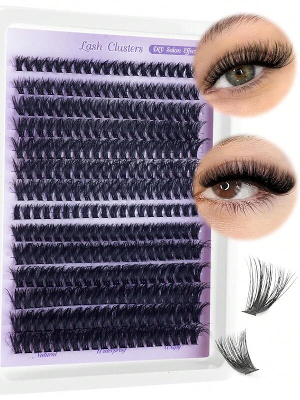 280 pièces Rallonges de cils en amas 50D/60D DIY, rallonges de cils épaisses ultra-épaisses, rallonges de cils en amas effilées 50D/60D pour débutants à la maison, extensions de cils naturels recourbés de 0,07 mm D de 9 à 18 mm en mélange, 50P60P rallonges de cils en amas