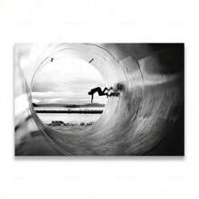 1pc/3PCS Wall Arts Posters Frameless Skateboarding Extreme Sports Posters Prints Black White Photo Canvas Painting Wall Art Pictures Room Decor Skateboard Lover Gift Vintage