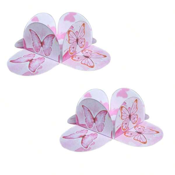 100 Forminhas Doces 4 Pétalas Festa - Borboleta Rosa   Base: 3x3cm