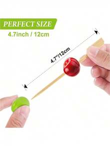 200/100 Unidades Palitos de Bambu Tipo Pá para Churrasco, Palitos Planos e Largos de Madeira Quadrados Espetos de Alimentos para Aperitivos, Palitos de Dente Adequados para Acessórios de Sanduíches, Frutas e Tábuas de Frios de Festa, Natal, Dia das Mães, Formatura