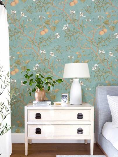 44.5*100cm Peel Stick Wallpaper Roll Vinyl Material ative Self Adhesive Home Bohemian Vintage Bloemen Pattern Bedroom, Living Room, Kitchen, Bureau view 5