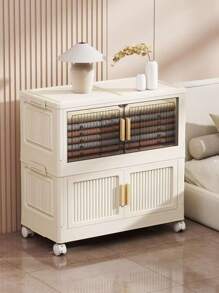 Folding Multilayer Storage Cabinet, Living Room Snacks Toys Organizer Shelf, Home Storage Wardrobe Closet