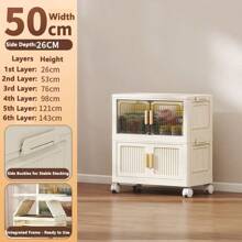 Folding Multilayer Storage Cabinet, Living Room Snacks Toys Organizer Shelf, Home Storage Wardrobe Closet