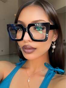 Shades Basics Modern Simple Style Square Plastic 4pcs Women Anti-Blue Light Glasses Fashion Eyeglasses,For Back To School Reading Watch Tv Appointment Outfits Street-Photography Accessories Suitable For All Face Shapes