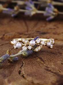 奢华法式单钻戒指，人造，礼物/约会/婚礼/订婚，随机珠宝盒款式 - 香檳色 - 查看 4