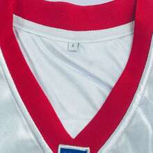 Kekambas Herren Trikot Nr. 16 Weißes Rugby Trikot mit Stickerei Sport T-Shirt, V-Ausschnitt Klassisch Retro Netztrikot Kurzarm Pullover für Street Hip-Hop Rugby Stil, Alltag Party Sport Training Weiß Stickerei