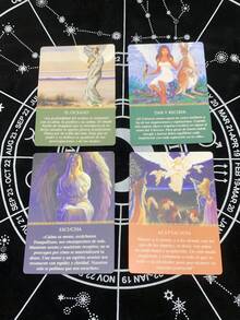 Baraja española de 44 cartas, Oráculo de guía diaria, Sabiduría angélica, Juego de cartas, Guía espiritual, Conjunto con caja, Material de papel para las cartas - Morado - Ver 11