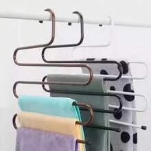 不锈钢多功能魔术S型多层裤架裤架衣柜整理架裤架带春秋简约夏季上衣 - 彩色 - 查看 3