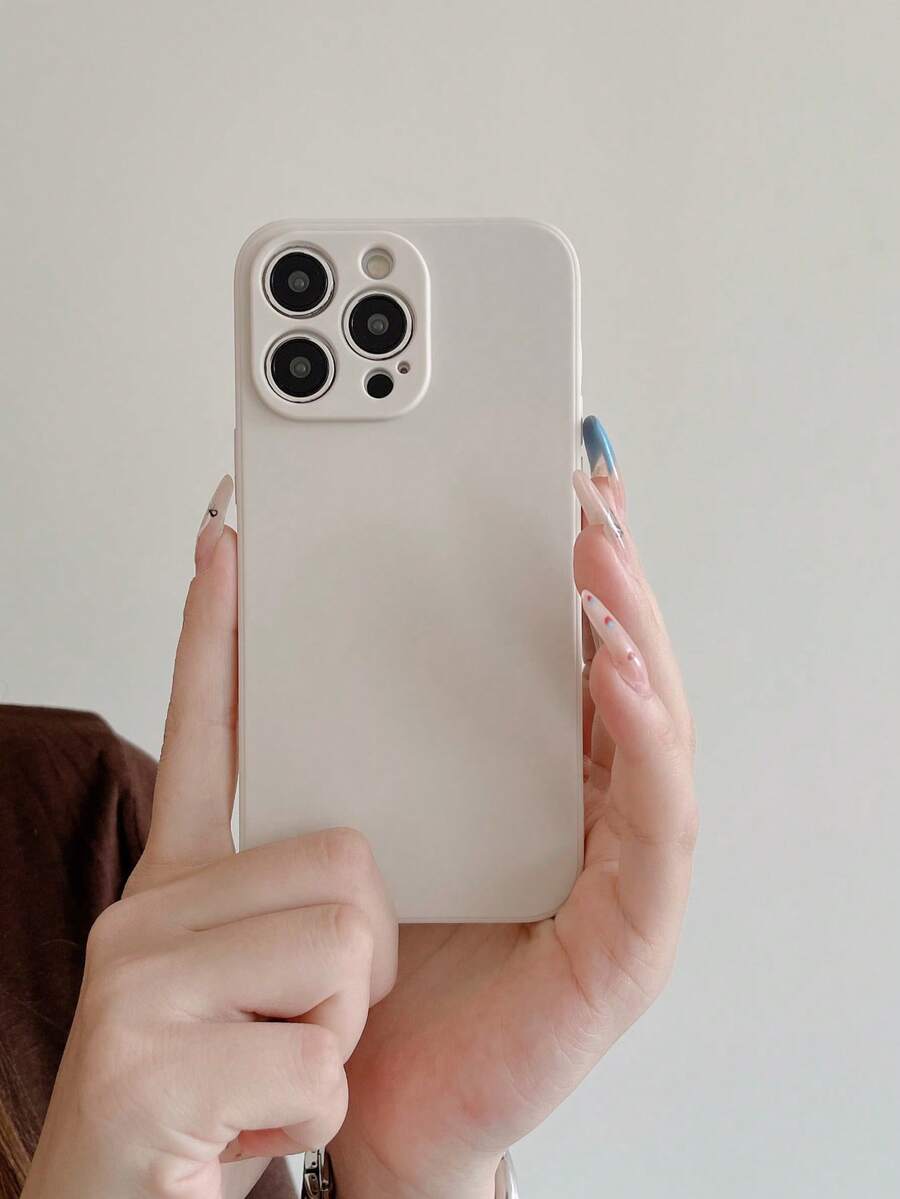 米色直边防震材质手机壳适用于 Apple 17/ 17 Pro/ 17 Pro Max/ Air/16/15/14/13、S25 Ultra/S24 Ultra/S23 Ultra/A07/A17、Redmi、VIVO、OPPO - 米色 - 查看 1