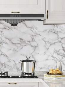 Glossy Marble Paper Granite Gray/White Wallpaper Peel And Stick Wallpaper Self Adhesive Removable Wallpapers Waterproof Countertop Paper For Cabinet Countertop Furniture Kitchen Viny Film Wall Decor Room Decor Stickers Wall Paper Wall Stickers Wall Sticker