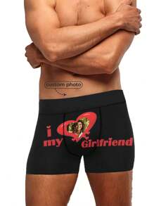 Customize Men's Underwear,Personalized Boxers Briefs With Picture, I Love My Girlfriend Custom Underwear, Briefs With Photo, Gift For Boyfriend, Valentine's Day
