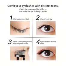 Half-Arch Steel Tooth Eyebrow Brush & Lash Comb Styling Tool, Brow Shaping & Lash Grooming Beauty Accessory - Multicolor - View 10