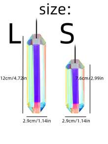 1/2pcs Suncatcher Window Prism Pendant For Window, Rectangle AB Color Crystal Rainbow Maker Garden Hanging Sun Catcher Ornament, Home Decor, Yard Art Decor (120/76mm) - Multicolor - View 11