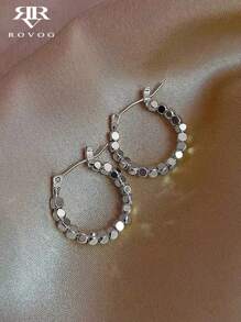 1 Paar minimalistische Kupferperlen Creolen, modische Alltagsaccessoires