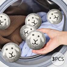 1/3pcs,Packed With High-Quality Organic Drying Balls - Grey Sheep Design, Reusable Fabric Softener For Laundry, High Quality Washing Machine Accessories