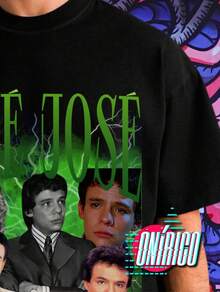 Playera oversize jose jose  Figuras  Letras    Algodón      playera oversize impresa    primavera verano - Negro - Ver 2