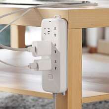 1 cái Giá đỡ ổ cắm điện gắn tường tại nhà, Giá treo dây cáp dính không cần khoan - trắng - Xem 3