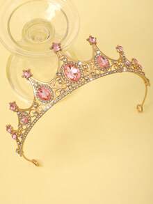 1/2 件奢华女士皇冠，饰有水钻，适合派对、婚礼、时装秀场合头饰发饰花环服装皇冠 - 彩色 - 查看 9