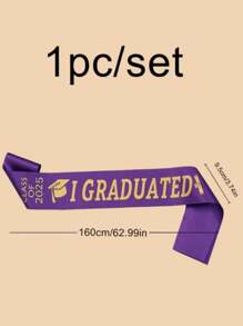 1pc Class Of 2025 Graduation Sash, "I GRADUATED" School Celebration Party Accessory Decorative Prop For Photography