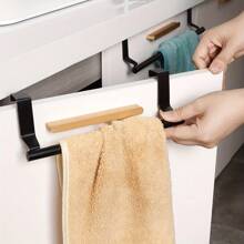 1/2pcs Stainless Steel Over The Door Towel Rack, No Drilling Needed Towel Bar Holder For Kitchen, Bathroom, Bedroom, Saves Space And Keeps Home Tidy