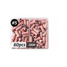 60片装美甲打磨带套装，包含美甲钻头、小型打磨带，180目细砂粒，适用于亚克力、凝胶和天然指甲，美甲配件 - 彩色 - 查看 13