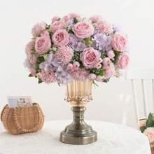 3 Buquês Artificial de Peônia, Hortênsia e Crisântemo, Flores Artificiais de Toque Real, Buquê de Mão Nupcial, Decoração Residencial e de Escritório, Arranjo Floral Artificial, Decoração de Jardim, Casamento, Aniversário, Chá de Bebê, Decoração de Outono
