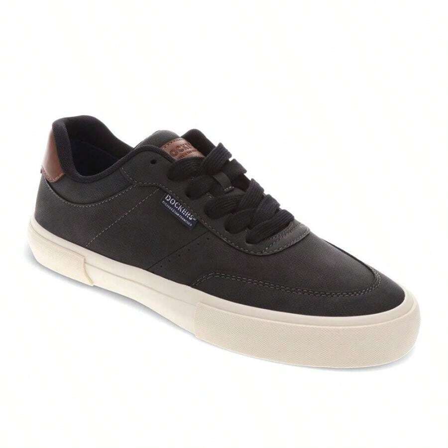 Dockers Mens Marco Synthetic Leather Casual Lace Up Sneaker Shoe - Black - View 1
