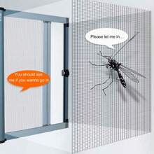 1 pieza Malla anti mosquitos y anti insectos autoinstaable encriptada, malla anti polvo invisible, red anti mosquitos DIY para ventanas de casa, puerta y ventana de PVC, red antimosquitos, apta para ventanas de casa, malla anti mosquitos para jardín exterior, red antimosquitos, red de valla.