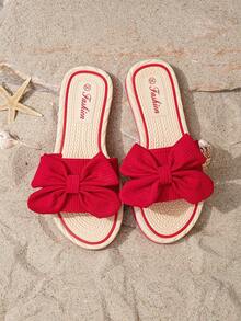 Summer Elegant, Classic, Minimalist Fashion Ladies Plastic Slippers With Anti-Skid Outdoor Beach Decals - Red - View 5