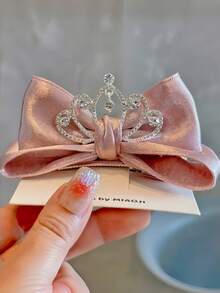 1 件女孩优雅公主风格纯色蝴蝶结和金色皇冠发夹 - 蝴蝶結髮夾 - 查看 12