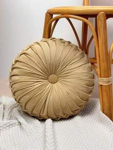 1pc Handmade Dutch Velvet Wheel Cushion, Pumpkin Shaped Seat Cushion With Pillow Insert