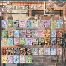 45pcs/Pack Japanese Style Die Cut Stickers, For DIY Scrapbook, Planner Decoration,School Supplies,Back To School