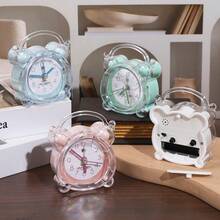 1pc Minimalist Fashion Crystal Alarm Clock, Transparent Bedside Night Light Timer, Asymmetric Design, Buzzer Alarm Clock, Plastic Frame, Digital Display, Electrical Mechanism, Requires 1 AA Battery (Not Included), Suitable For Bedroom, Living Room, Study - Perfect For Back To School, Birthday, Graduation Gifts