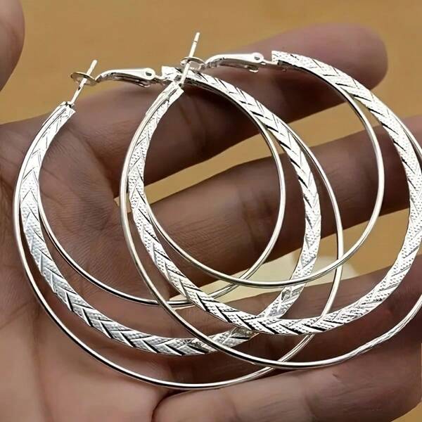 1 Pair Of Fashionable Large Round Earrings, Designer Products, High-Quality Women's Jewelry Gifts, Birthday Gifts, Valentine's Day Gifts, Mother's Day Holiday Gifts
