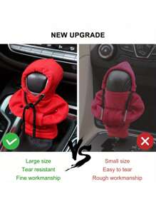 1pc 2025 New Design Car Gear Shift Knob Cover, Fashionable Mini Hoodie Sweatshirt, Car Gear Shift Head Decor, Interior Accessory