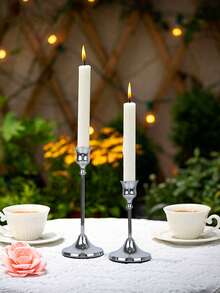 2 piezas Decoración de centro de mesa de candelabros del Día de Navidad, adecuados para decoración de escritorio de oficina, cena a la luz de las velas, ambiente de la habitación, suministros para fiestas navideñas - Multicolor - Ver 3