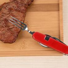 Folding Camping Knife, Fork And Spoon, Stainless Steel, Portable, Detachable, Multi-Function Folding Knife