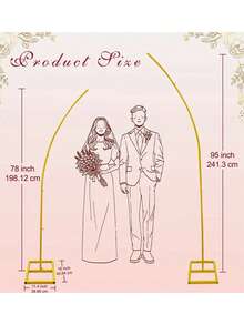 1 Bộ chân đế vòm bóng bay bằng kim loại, Khung vòm cưới cong màu vàng, Chân đế vòm bóng bay cho các buổi lễ, sinh nhật, kỷ niệm, tiệc chia tay cuộc sống độc thân, trang trí hoa - Vàng - Xem 2