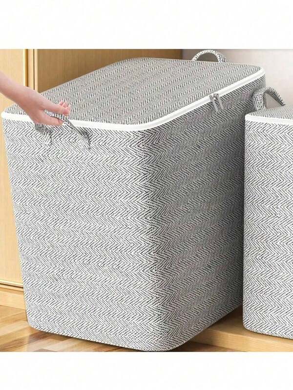 1 Large Capacity Modern Rectangular Fabric Storage Bag - Durable, Multi-Purpose, Non Waterproof Wardrobe Organizer Suitable For Bedrooms, Homes, And Mobile - Easy To Use, Space Saving, And Foldable, Thick Fabric Storage Box, Clothes And Pants Storage Basket, Dormitory Miscellaneous Items, Dirty Clothes Basket, Storage Box, Sorting Box,