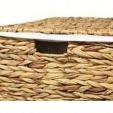 Natural Rattan Laundry Storage Basket Linen Bathroom Basket, Large - L44 X W34 X (H)56cms - White - View 5