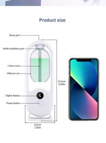 Rechargeable Aromatic Diffuser 5 Modes Essential Oil Diffuser Machine Homemade Air Freshener Diffuser For Home Car Room Fragrance Wall-Mounted Oil Aromatherapy Machine Air Purifying Automatic Diffuser Toilet Deodorization Fragrance Humidifier Colorful Night