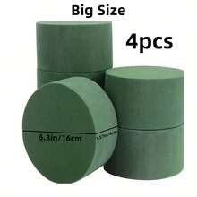 10pcs/8pcs/1pc/2pcs/4pcs/6pcs 5.51inch*3.14inch*1.77inch -Wet And Dry Flower Foam Brick, Green Polystyrene Foam Block For Flower Arrangement, Plant Decoration And Handicrafts, Spring Flower Arrangement And Handicrafts,The Corners Are Slightly Collapsed, Please Don't Take Pictures If You Mind - Round - View 18