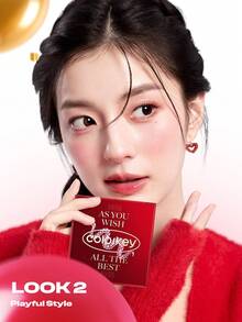 COLORKEY 9-Color Limited Edition Eyeshadow Palette, Red, Shimmery Eyeshadow Palette, High Color Payoff, Eyeshadow, Brightens Eyes, Glitter, Finely Milled Pearlescent, Easy To Use, Smooth Blendable Eyeshadow, Makeup Brand Product, Suitable For Women And Girls, Ideal For Autumn/Winter, Can Create Latte, Y2K, 90s, Cool Girl Makeup Looks, Lip Makeup Pairing, Bridal Makeup, Valentine's Day Gift - 9-Shade Eyeshadow Palette - 查看 2