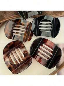 4 Stück/2 Stück/1 Stück Minimalistische ovale Haarklammern Set - Kunststoff Mehrfarbige Klemmklammern, Retro Schildpatt Haarklammern, Hinterkopf-Clips für Frauen, neue Leopardenmuster Haarklammern, geeignet für Frauen, große Größe Haarschmuck, elegante geometrische Haarklammern, geeignet für Dutt, geeignet für Teenager und Erwachsene, stilvoller Haarklammern Set, hochwertige Haarschmuck