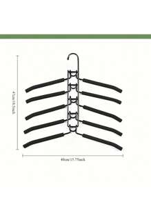 5 Packs Metal Heavy-Duty Space-Saving Coat Hangers, 5-In-1 Multi-Layer, With Non-Slip Foam Padding, For Coats, Sweaters, Suits And T-Shirts