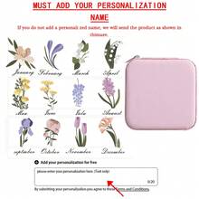 1pc Personalized Jewelry Box Mother's Day Valentine's Day Customized Gift Box Bridesmaid Ring Earrings Jewelry Storage Box Customized Flower Pattern And Name Customized Small Jewelry Box - Multicolor - View 9