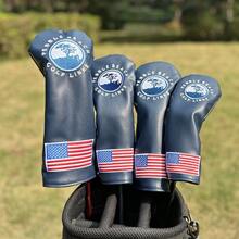 Tree Pattern Golf Cover Driver Covers Fairway Wood Headcover Hybrid Cover Leather Blade Putter Headcover Mallet - Blue - View 5