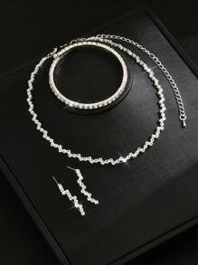Ensemble de bijoux pour la Fête des Mères : Collier, Boucles d'Oreilles, Bracelet, Décoration en Forme de Diamant, Pour Fête, Rue, Mariage, Thanksgiving